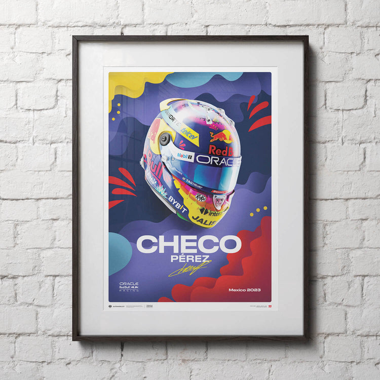 Red Bull Racing - Sergio Perez - Helmet - Mexican Grand Prix - 2023 - Poster - Fueler™ 