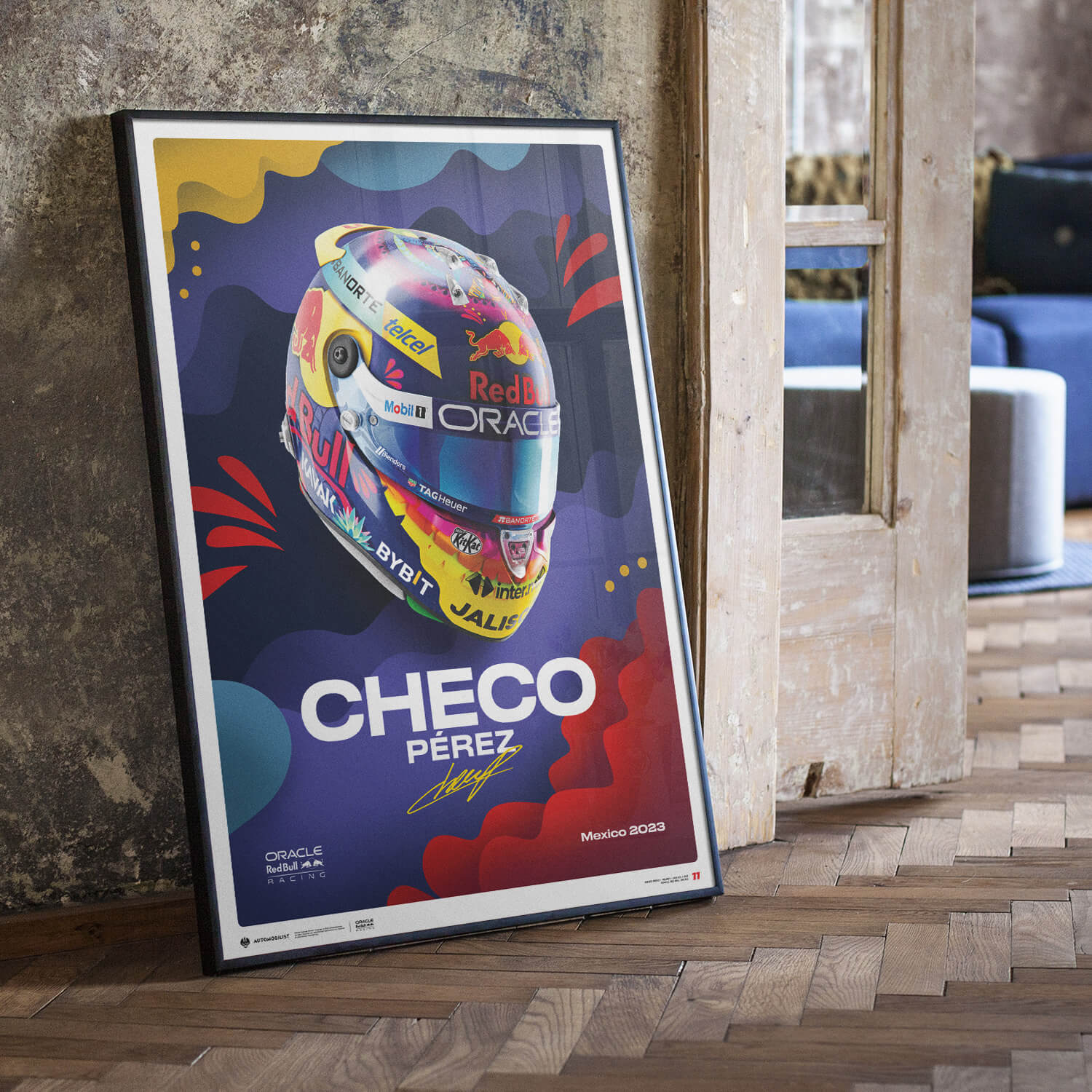 Red Bull Racing - Sergio Perez - Helmet - Mexican Grand Prix - 2023 - Poster - Fueler™ 