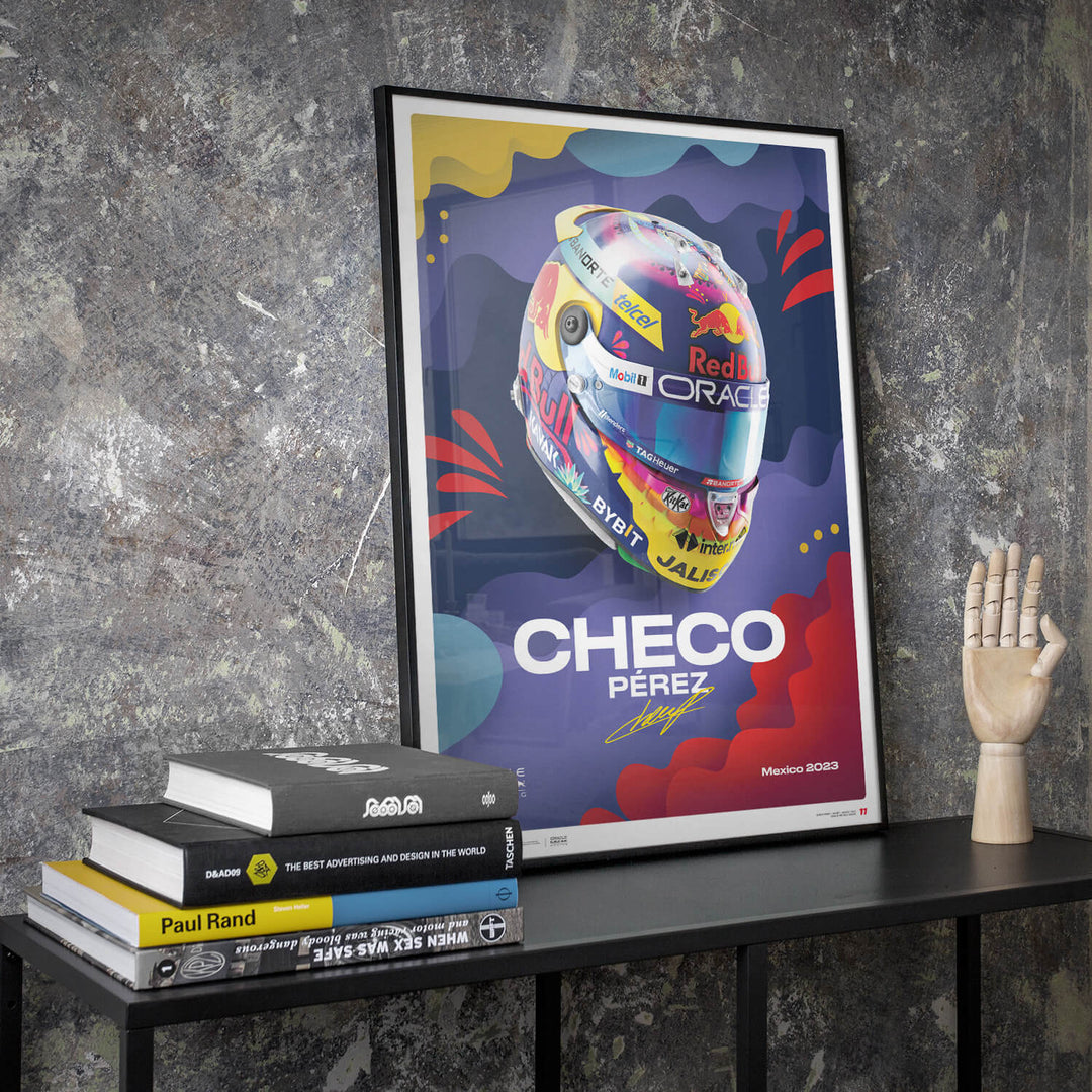 Red Bull Racing - Sergio Perez - Helmet - Mexican Grand Prix - 2023 - Poster - Fueler™ 