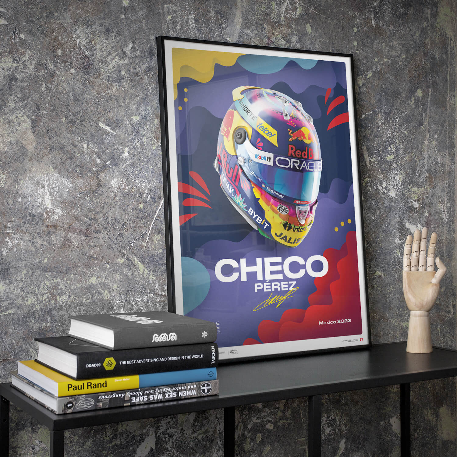 Red Bull Racing - Sergio Perez - Helmet - Mexican Grand Prix - 2023 - Poster - Fueler™ 