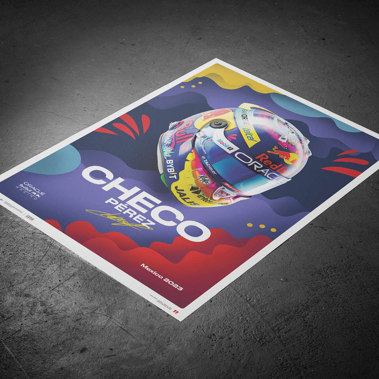 Red Bull Racing - Sergio Perez - Helmet - Mexican Grand Prix - 2023 - Poster - Fueler™ 