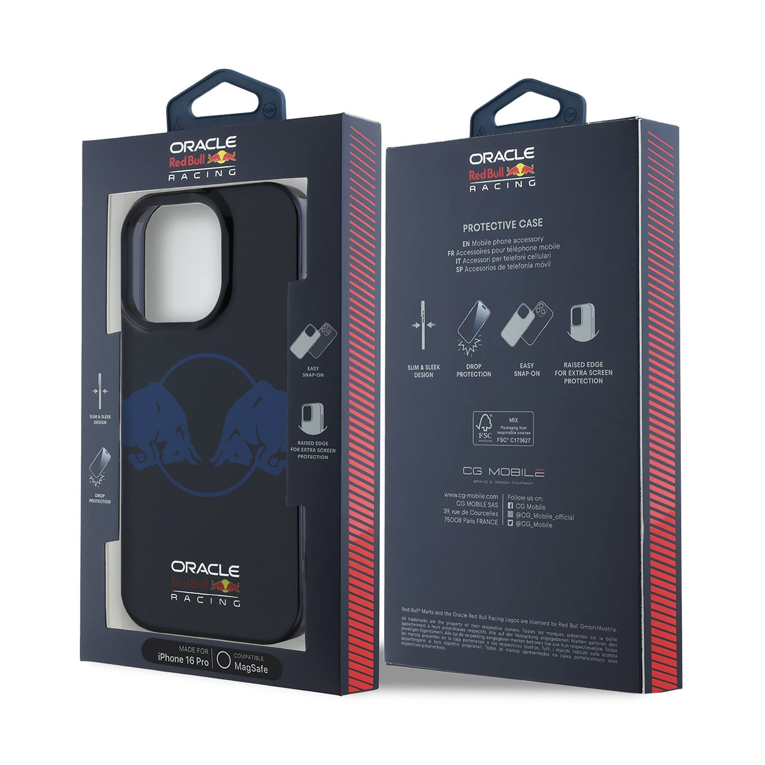 Transparent Twin Bulls iPhone Case - Red Bull Racing - Fueler™ - RBHMP16L24-3085 - fueler.store - Accessories & Gifts