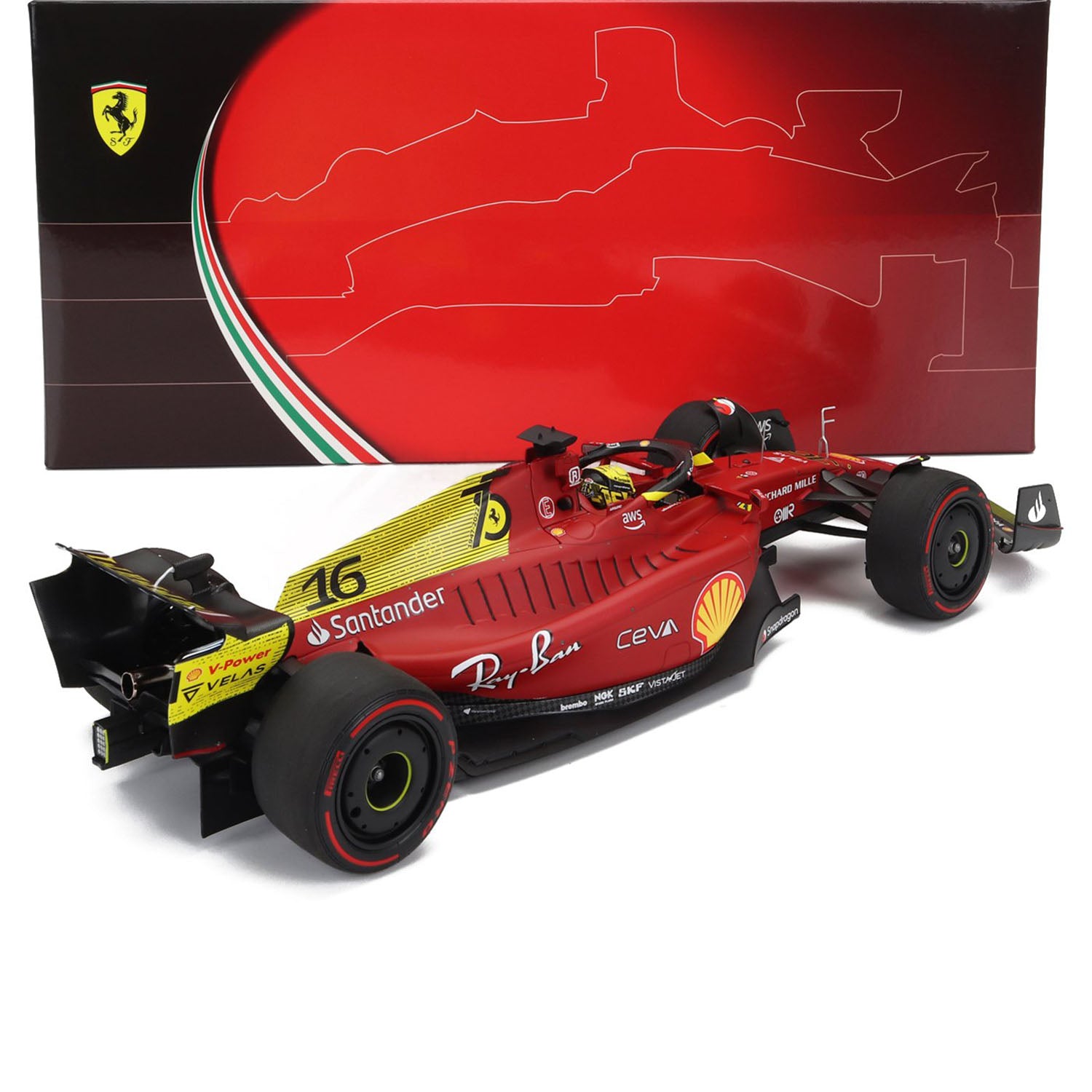 #16 Leclerc 2022 SF75 Italian GP Pole Position 1:18 BBR Models - Scuderia Ferrari - Fueler™ - BBR221836 - fueler.store - Car Model