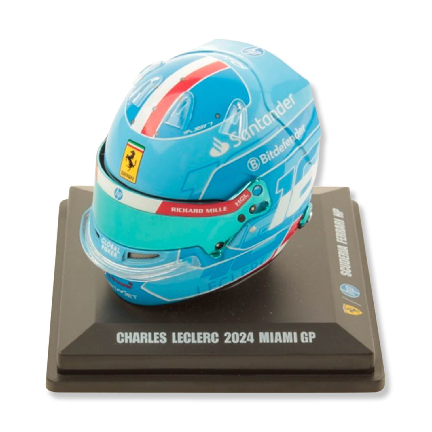 #16 Leclerc Miami GP 2024 1:5 Mini Helmet - Scuderia Ferrari - Fueler™ - LSHEL002 - fueler.store - Mini Helmet