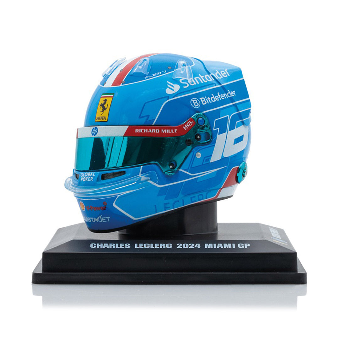 #16 Leclerc Miami GP 2024 1:5 Mini Helmet - Scuderia Ferrari - Fueler™ - LSHEL002 - fueler.store - Mini Helmet