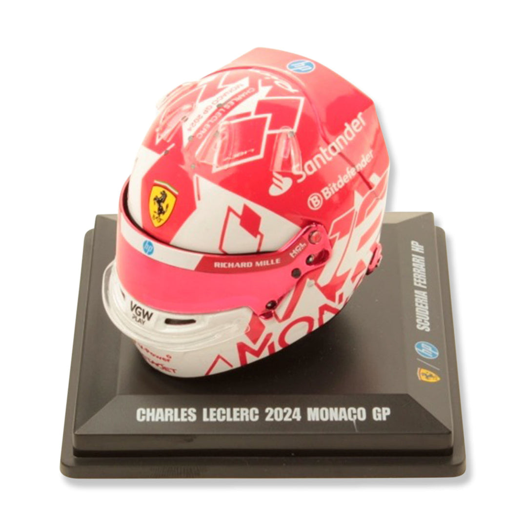 #16 Leclerc Monaco GP 2024 Winner 1:5 Mini Helmet - Scuderia Ferrari - Fueler™ - LSHEL001 - fueler.store - Mini Helmet