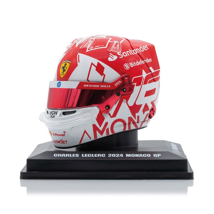 #16 Leclerc Monaco GP 2024 Winner 1:5 Mini Helmet - Scuderia Ferrari - Fueler™ - LSHEL001 - fueler.store - Mini Helmet