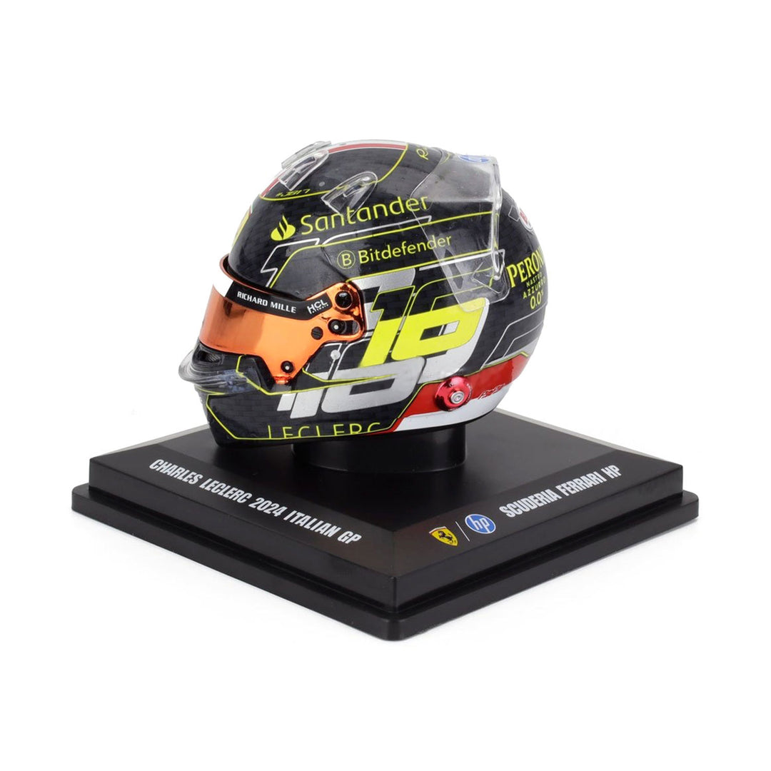 #16 Leclerc Monza GP 2024 Winner 1:5 Mini Helmet - Scuderia Ferrari - Fueler™ - LSHEL004 - fueler.store - Mini Helmet