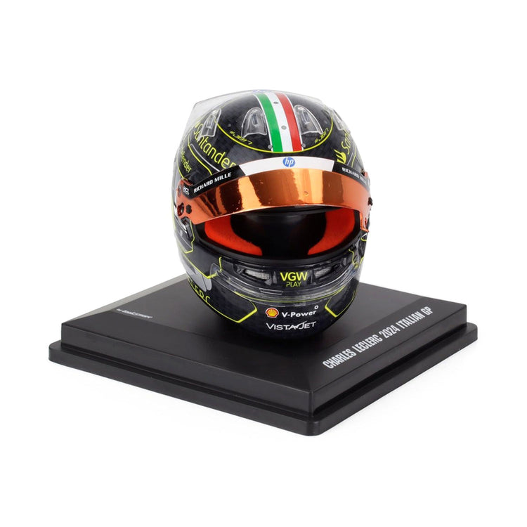 #16 Leclerc Monza GP 2024 Winner 1:5 Mini Helmet - Scuderia Ferrari - Fueler™ - LSHEL004 - fueler.store - Mini Helmet