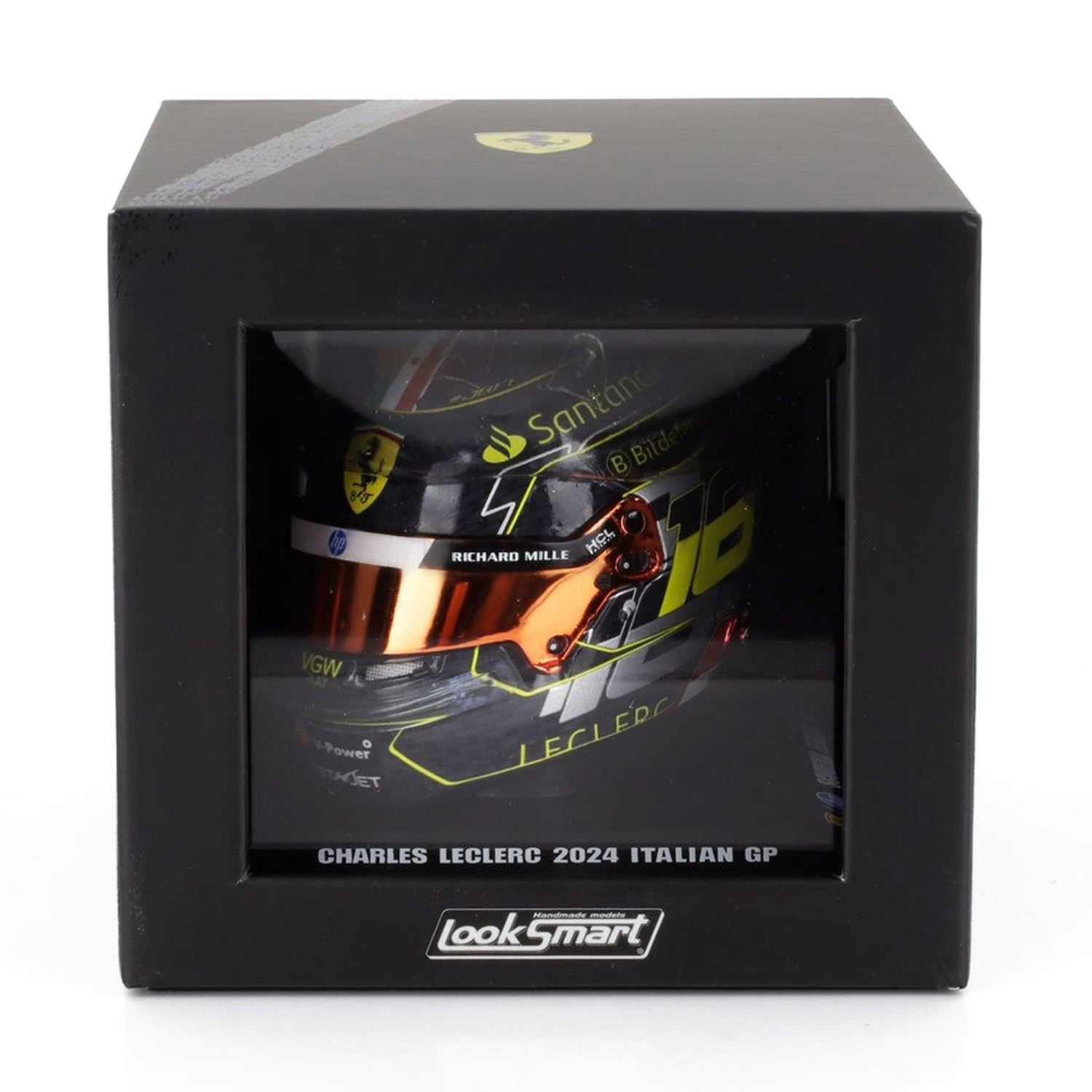 #16 Leclerc Monza GP 2024 Winner 1:5 Mini Helmet - Scuderia Ferrari - Fueler™ - LSHEL004 - fueler.store - Mini Helmet