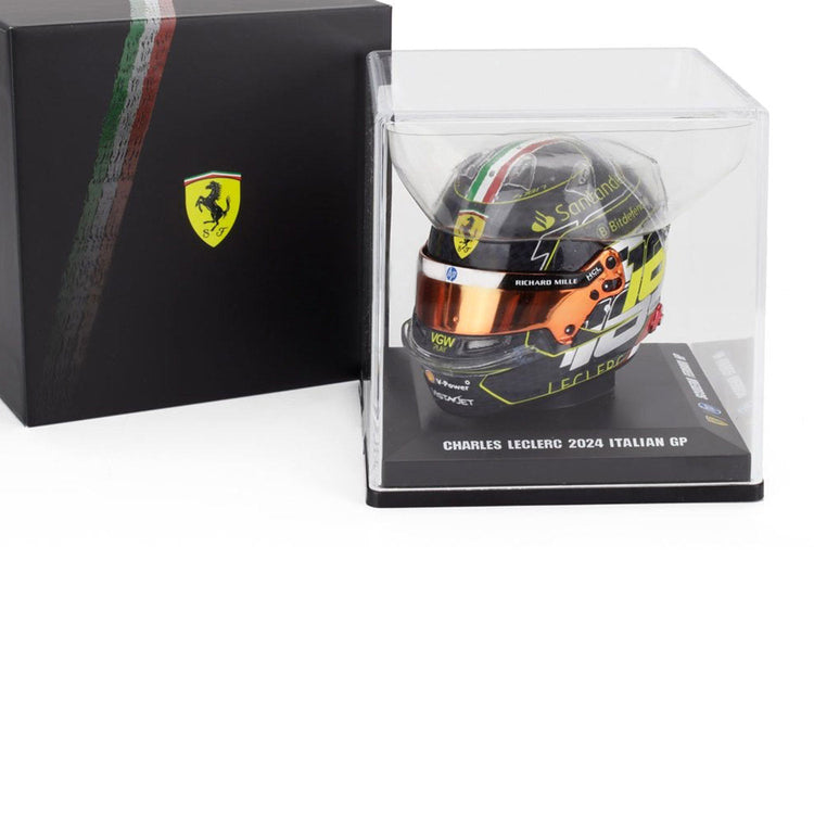 #16 Leclerc Monza GP 2024 Winner 1:5 Mini Helmet - Scuderia Ferrari - Fueler™ - LSHEL004 - fueler.store - Mini Helmet