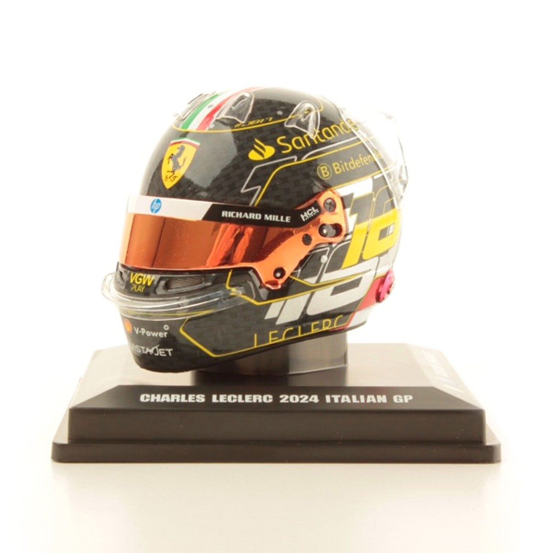 #16 Leclerc Monza GP 2024 Winner 1:5 Mini Helmet - Scuderia Ferrari - Fueler™ - LSHEL004 - fueler.store - Mini Helmet