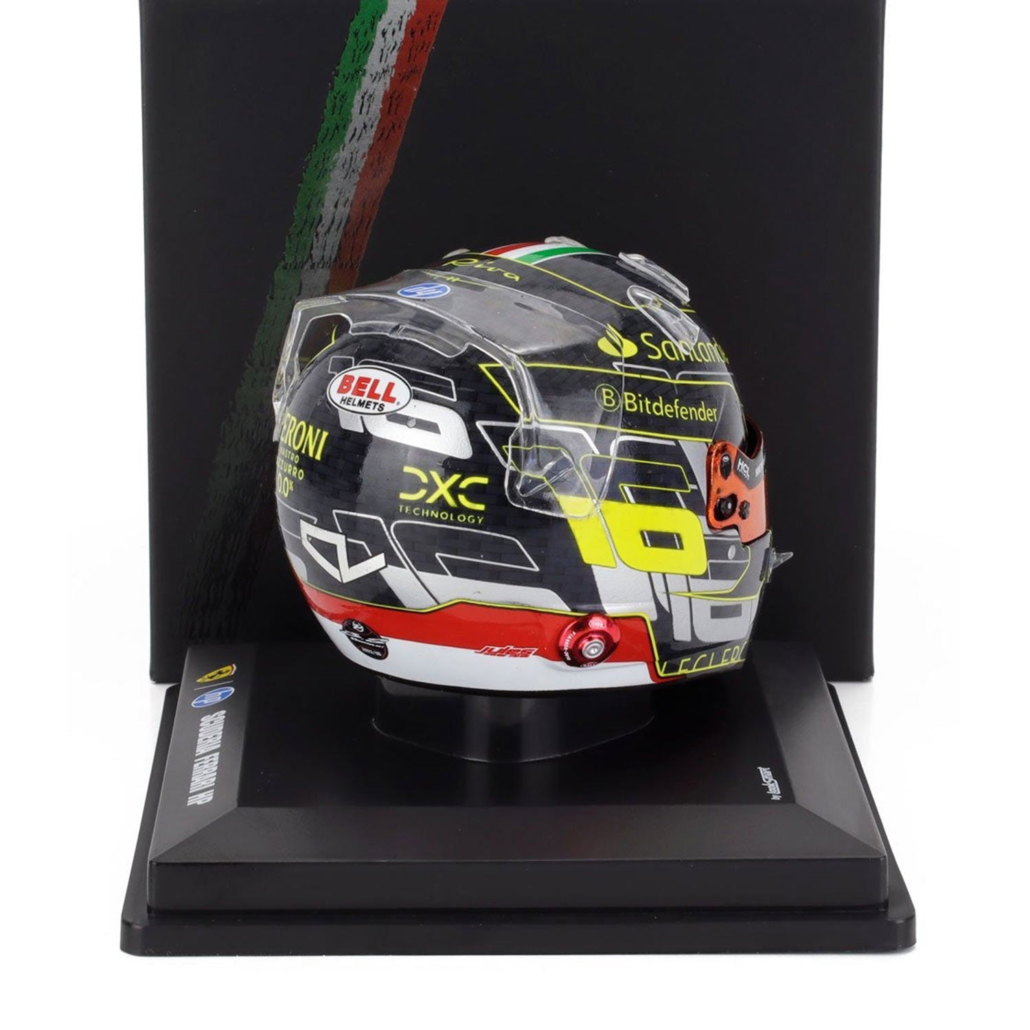 #16 Leclerc Monza GP 2024 Winner 1:5 Mini Helmet - Scuderia Ferrari - Fueler™ - LSHEL004 - fueler.store - Mini Helmet