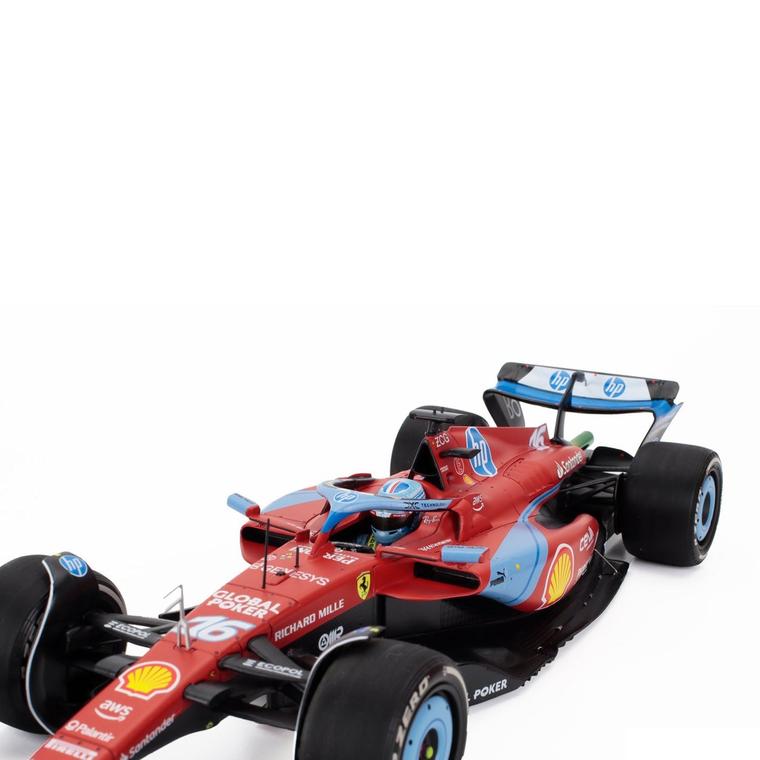 #16 Leclerc SF24 Miami GP 3rd Place 2024 1:18 Car Model - Scuderia Ferrari - Fueler™ - BBR241816B - fueler.store - Car Model