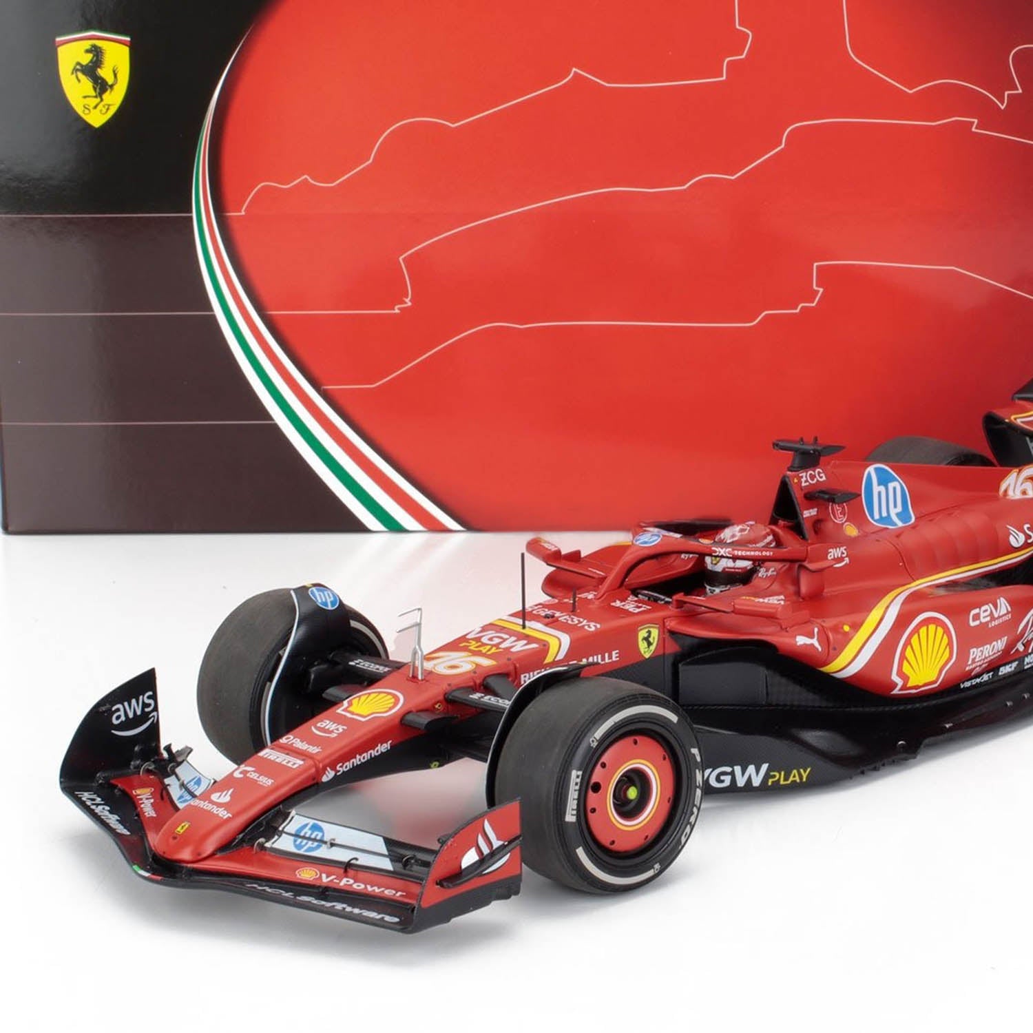 Scuderia Ferrari - #16 Leclerc SF24 Monaco GP Winner 2024 1:18 Car Model - Car Model - Fueler™ 