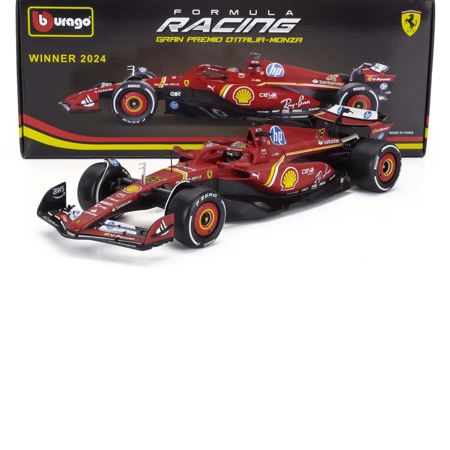 #16 Leclerc SF24 Monza GP Winner 2024 1:18 Car Model - Scuderia Ferrari - Fueler™ - 18-16815-L-MONZA - fueler.store - Car Model