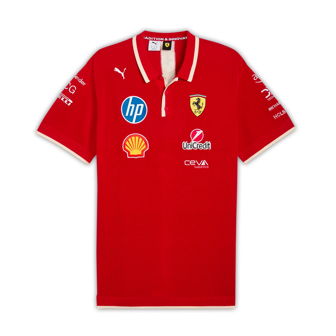 2025 Knitted Team Polo - Special Edition - Scuderia Ferrari - Fueler™ - 701232816001802 - fueler.store - Polo