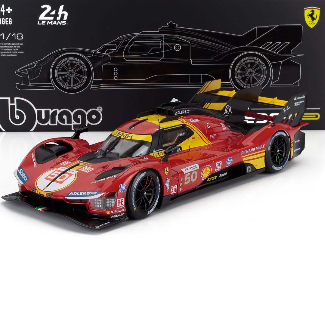 #50 Ferrari 499P Le Mans Winner 2024 1:18 Car Model - Scuderia Ferrari - Fueler™ - 18-16312-50-VET - fueler.store - Car Model