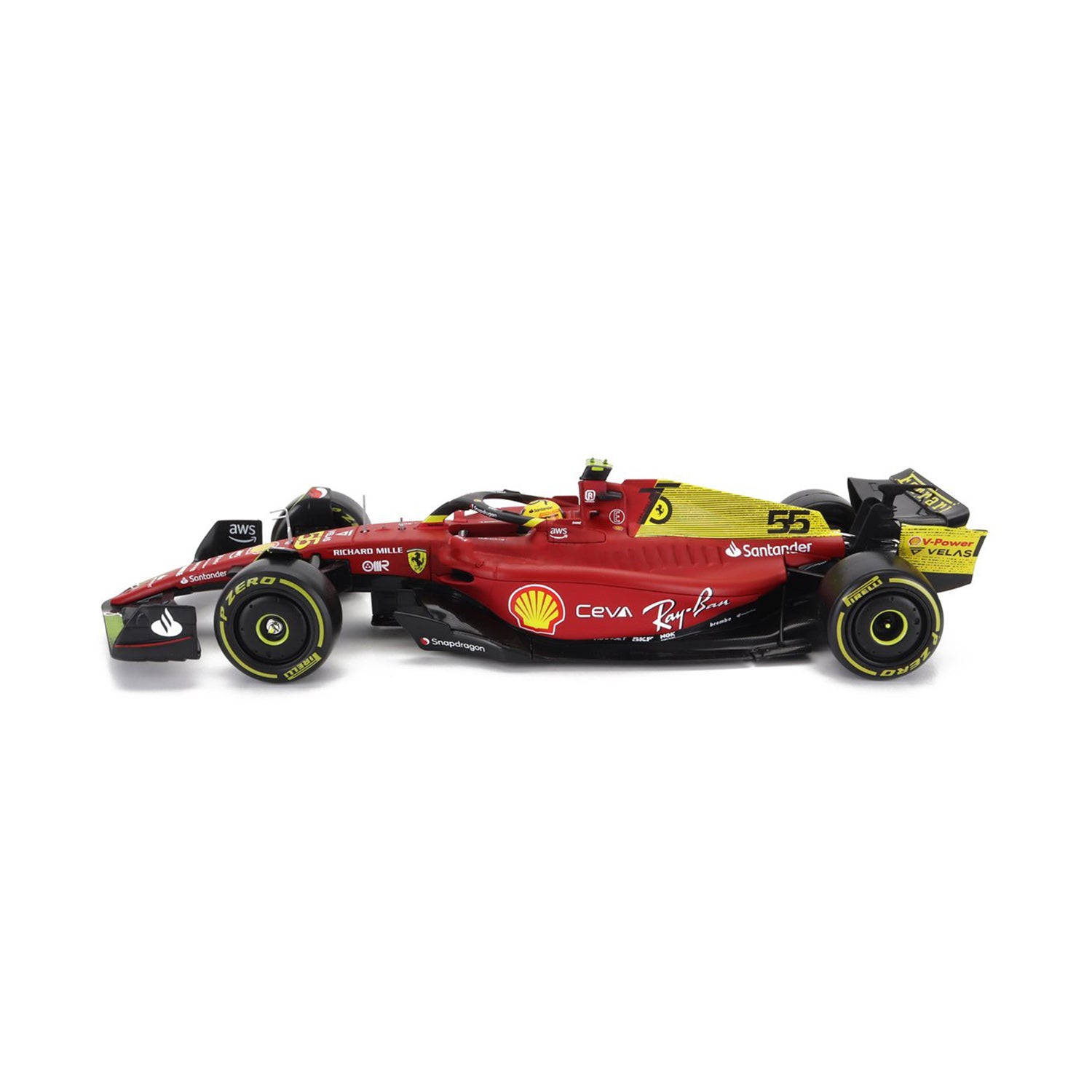 #55 Sainz 2022 SF75 Monza GP 1:24 Car Model - Scuderia Ferrari - Fueler™ 