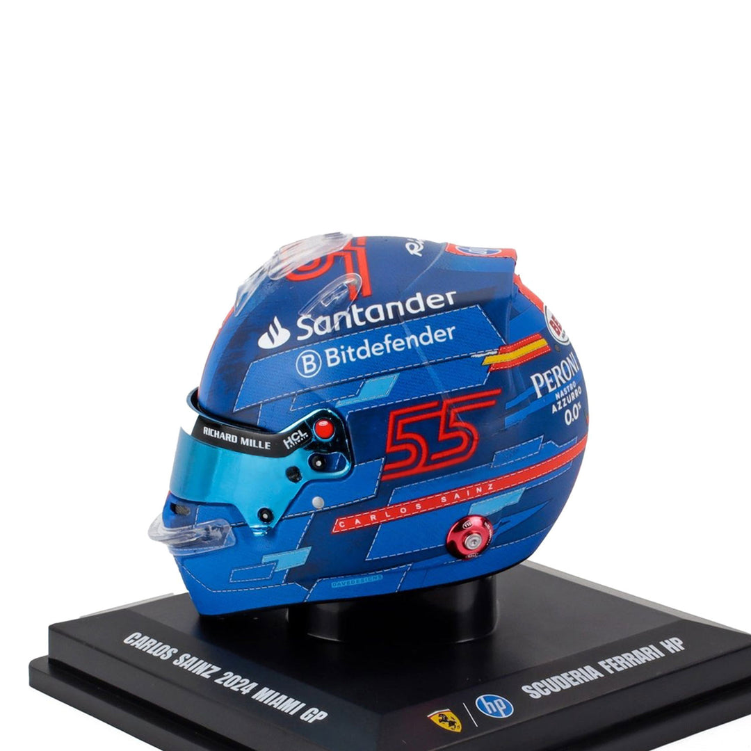 #55 Sainz Miami GP 2024 1:5 Mini Helmet - Scuderia Ferrari - Fueler™ - LSHEL003 - fueler.store - Mini Helmet