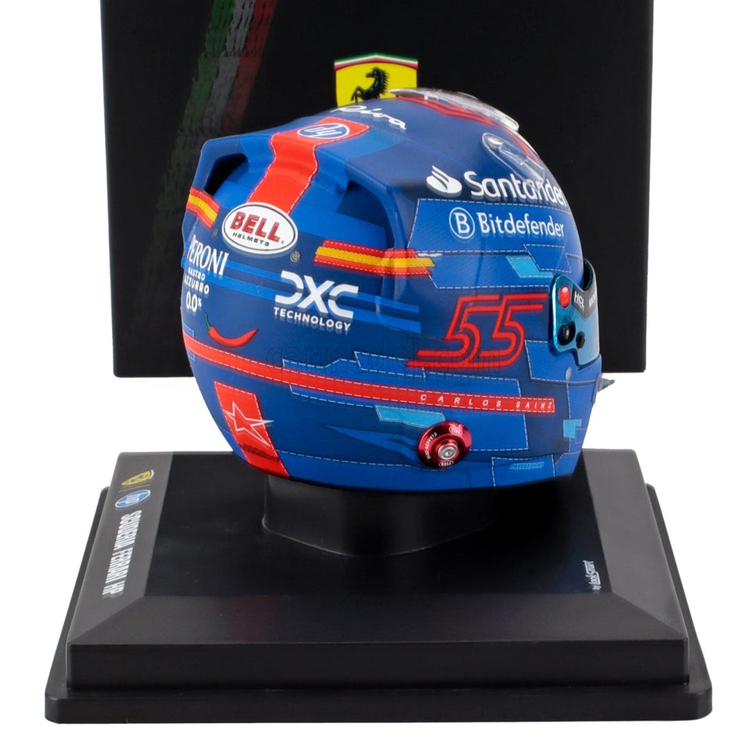 #55 Sainz Miami GP 2024 1:5 Mini Helmet - Scuderia Ferrari - Fueler™ - LSHEL003 - fueler.store - Mini Helmet