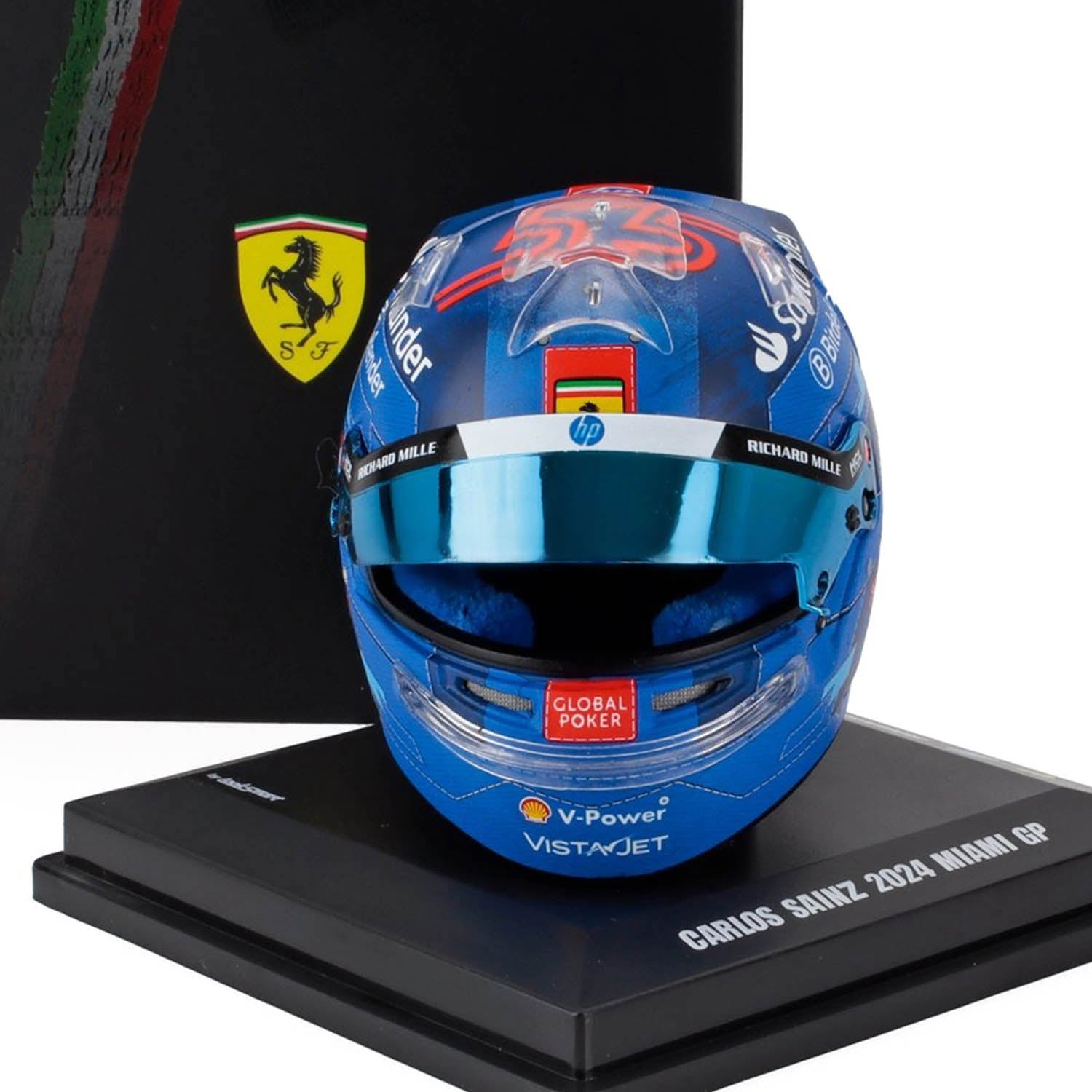 #55 Sainz Miami GP 2024 1:5 Mini Helmet - Scuderia Ferrari - Fueler™ - LSHEL003 - fueler.store - Mini Helmet
