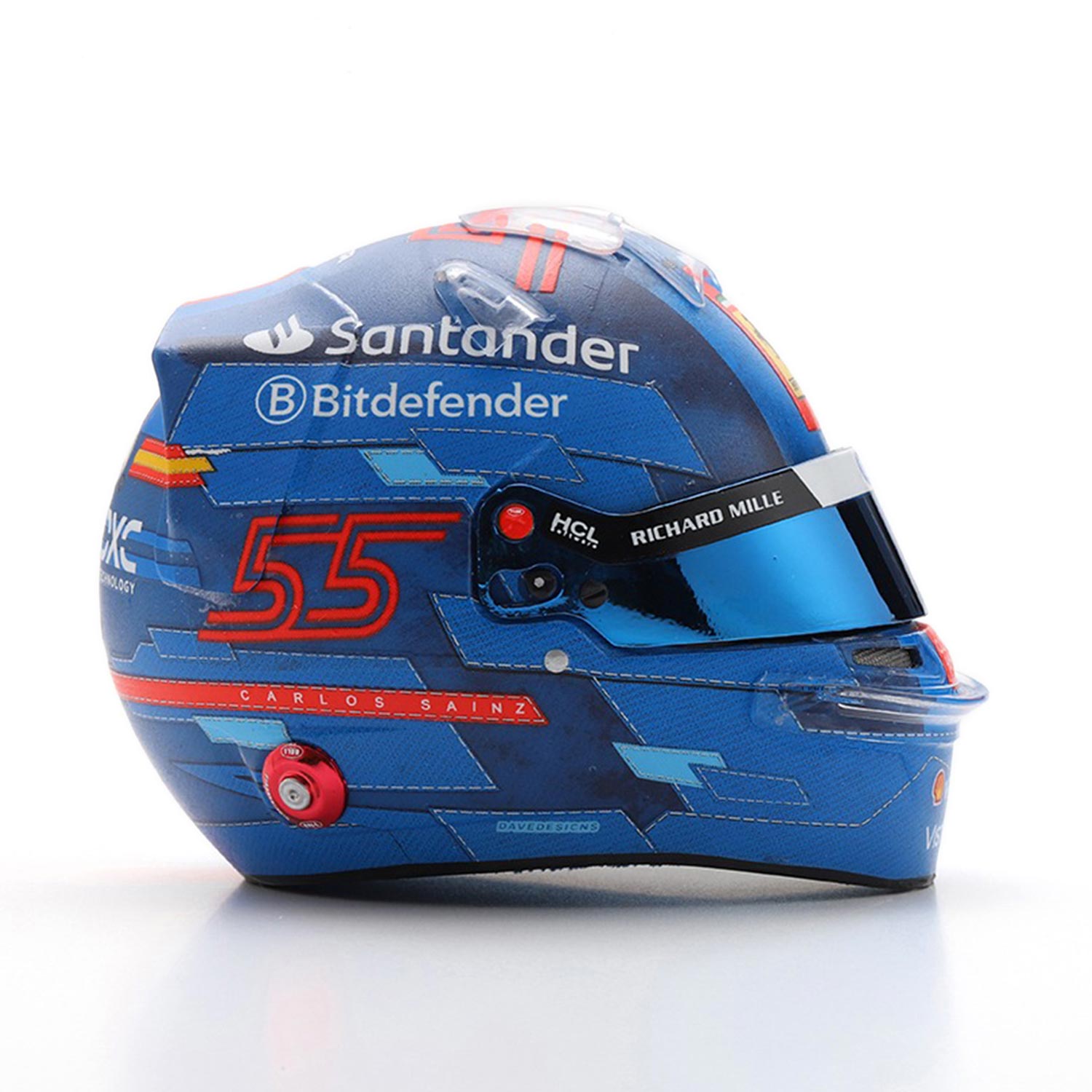 #55 Sainz Miami GP 2024 1:5 Mini Helmet - Scuderia Ferrari - Fueler™ - LSHEL003 - fueler.store - Mini Helmet