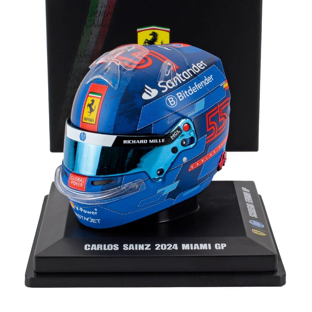 #55 Sainz Miami GP 2024 1:5 Mini Helmet - Scuderia Ferrari - Fueler™ - LSHEL003 - fueler.store - Mini Helmet