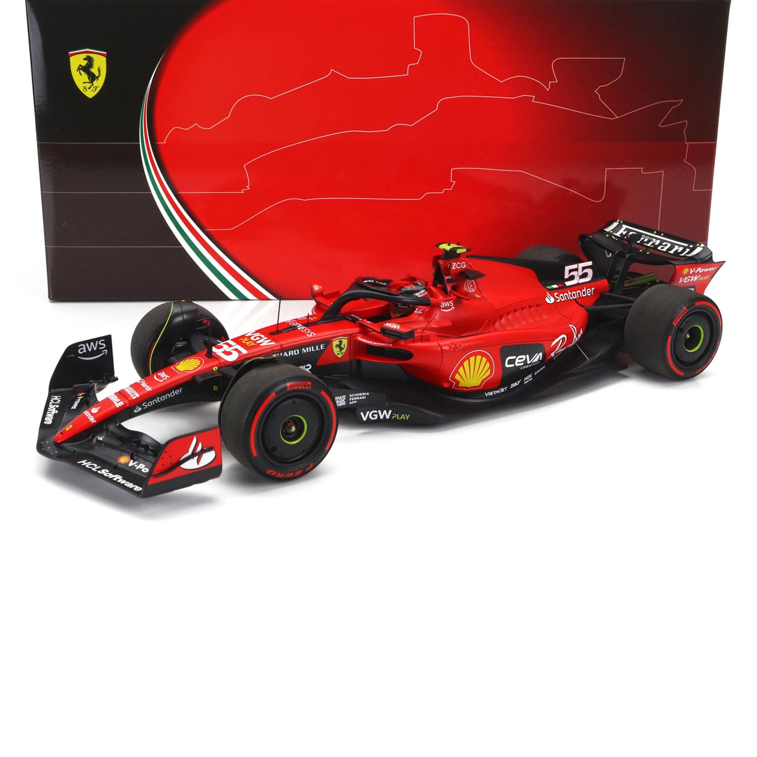 #55 Sainz SF23 Bahrain GP 1:18 BBR Models - Scuderia Ferrari - Fueler™ - BBR231855 - fueler.store - Collectibles