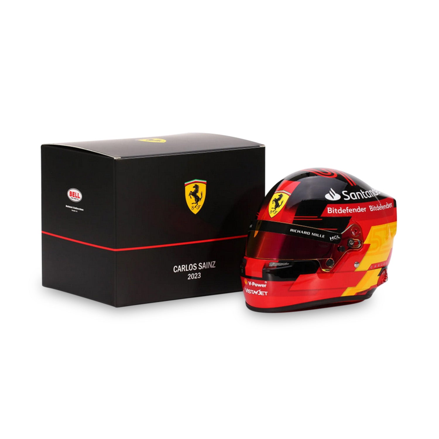 Carlos Sainz #55 Official 2023 1:2 Helmet - Scuderia Ferrari - Fueler™ - MH23CS - fueler.store - Collectibles