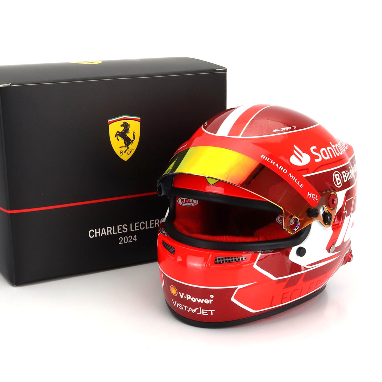 Charles Leclerc #16 Official 2024 1:2 Helmet - Scuderia Ferrari - Fueler™ - 4100304 - fueler.store - Mini Helmet