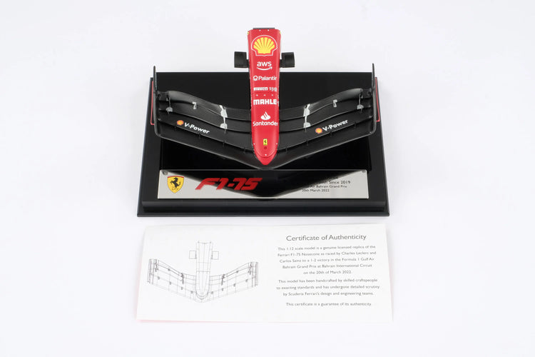Scuderia Ferrari - F1-75 Front Wing 2022 Bahrain Grand Prix Amalgam 1:12 Nosecone - Car Model - Fueler™ 
