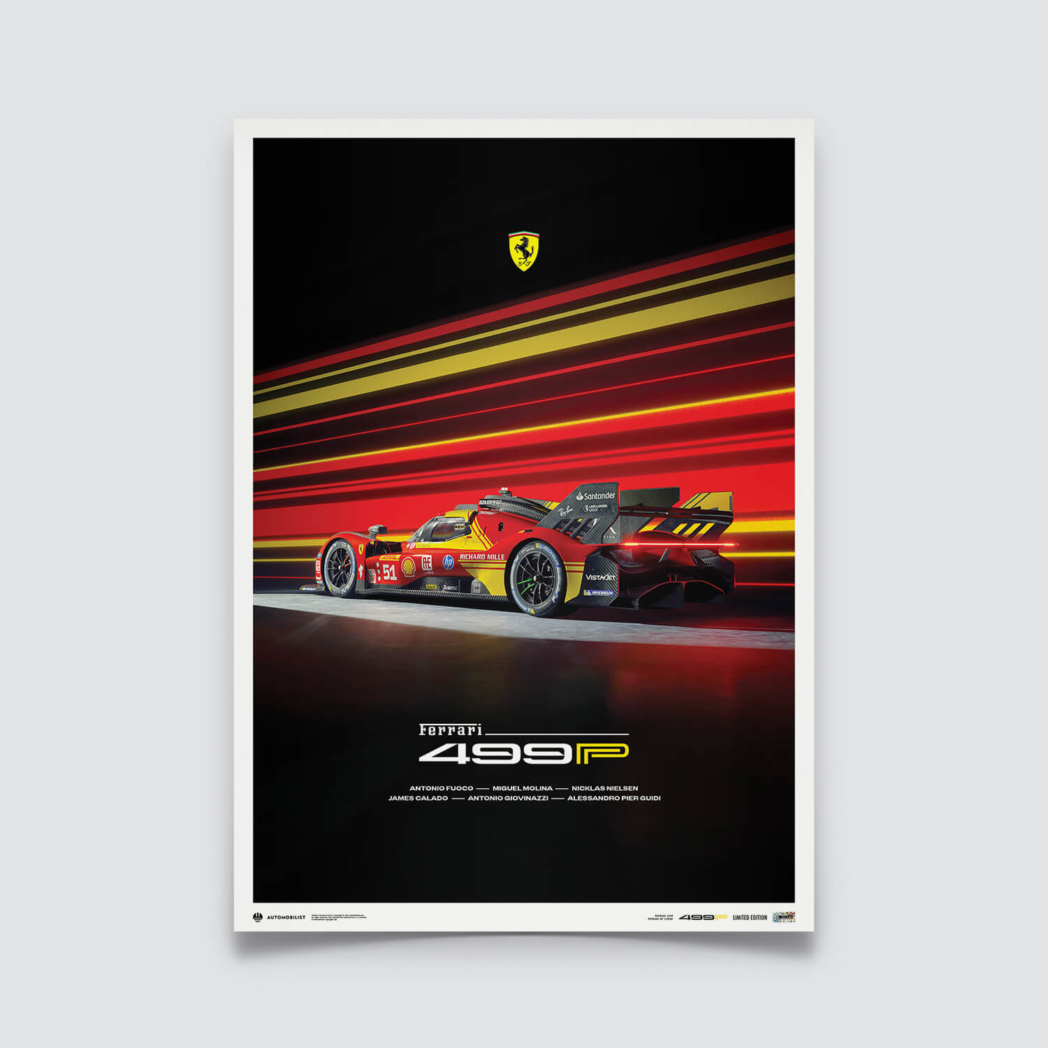 Ferrari 499P | 2024 World Endurance Championship | Large - Scuderia Ferrari - Fueler™ - PROD01004974 - fueler.store - Poster