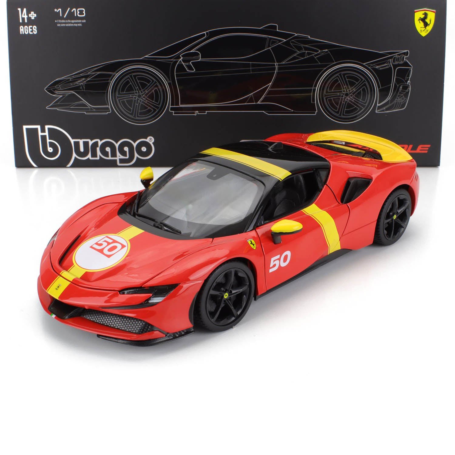 Ferrari SF90 Stradale Hybrid 1000hp #50 24h LE MANS Livery 1:18 Car Model - Scuderia Ferrari - Fueler™ - 18-16035 - fueler.store - Car Model