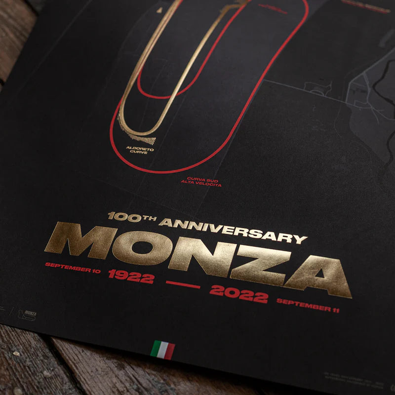 Monza Circuit | 100th Anniversary Track Evolution | Collector’s Edition | Large - Scuderia Ferrari - Fueler™ - PROD01004731 - fueler.store - Poster