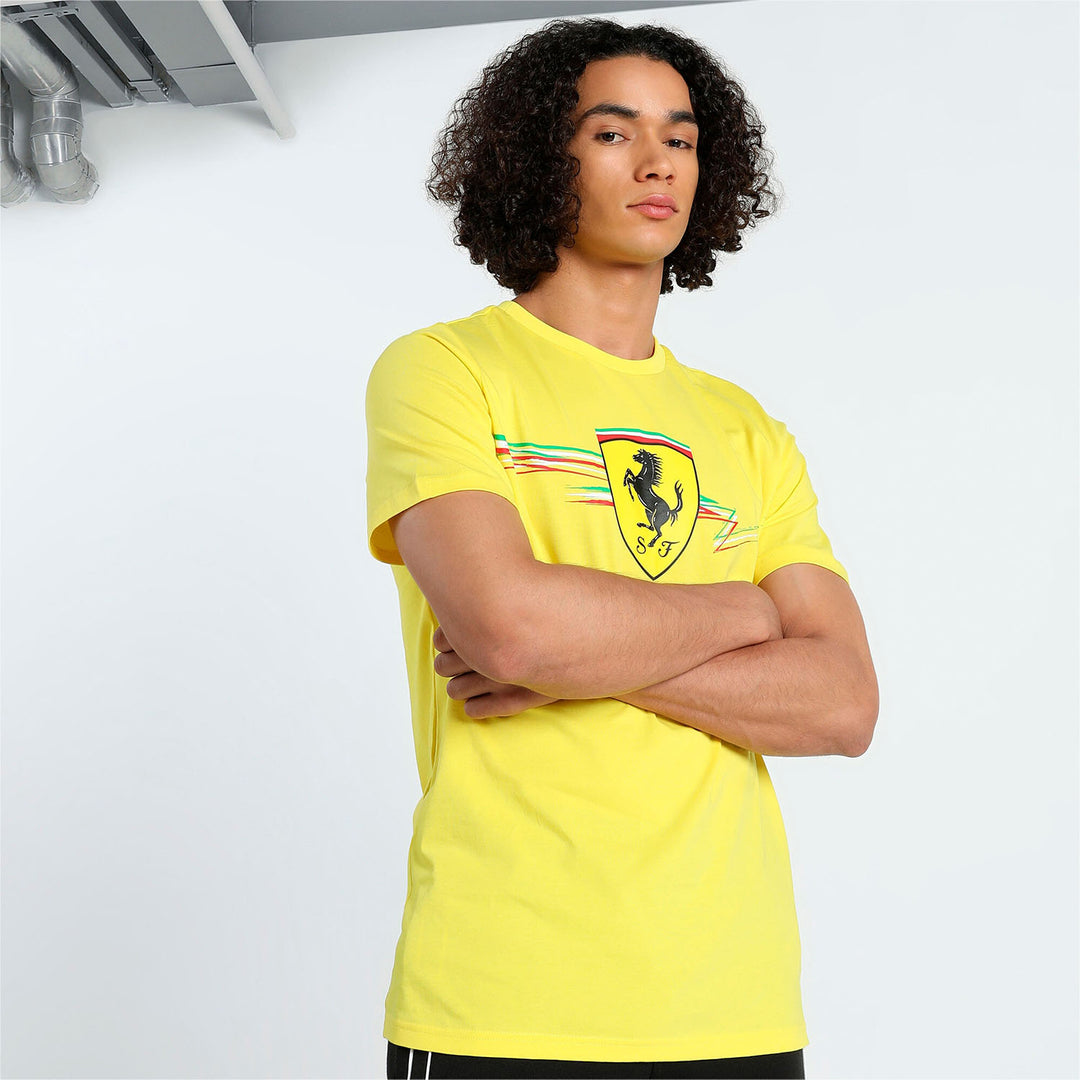 Race Large Shield T-Shirt - Scuderia Ferrari - Fueler™ - 627055-03-S - fueler.store - T-Shirt