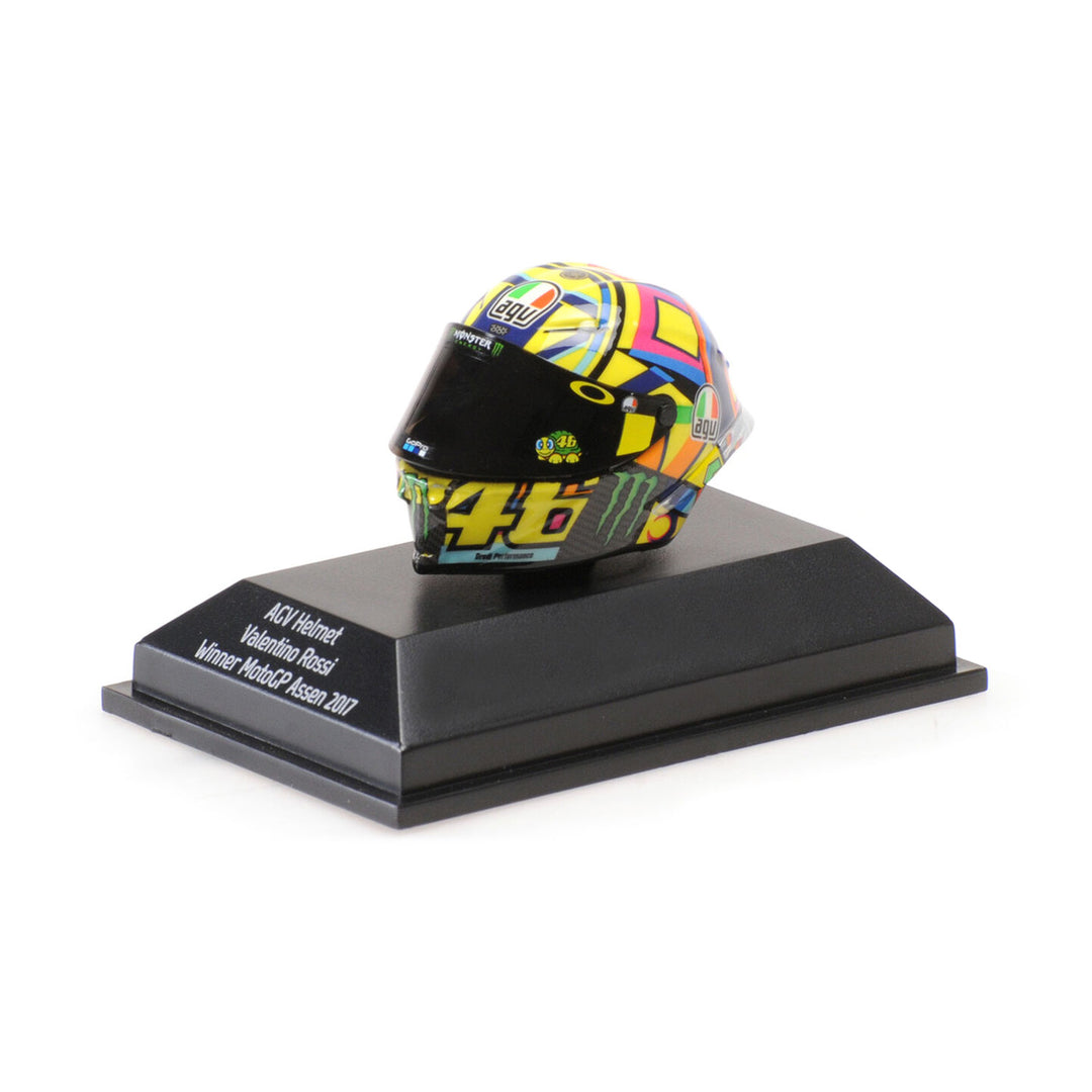 VR46 2017 Assen MotoGP Winner 1:8 Minichamps Mini Helmet - Valentino Rossi - Fueler™ 