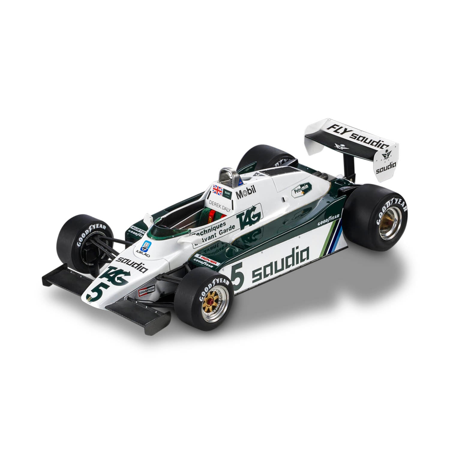#5 Daly FW08 Swiss GP 1982 Fly Saudia 1:18 Car Model - Williams Racing - Fueler™ - GP121A - fueler.store - Car Model