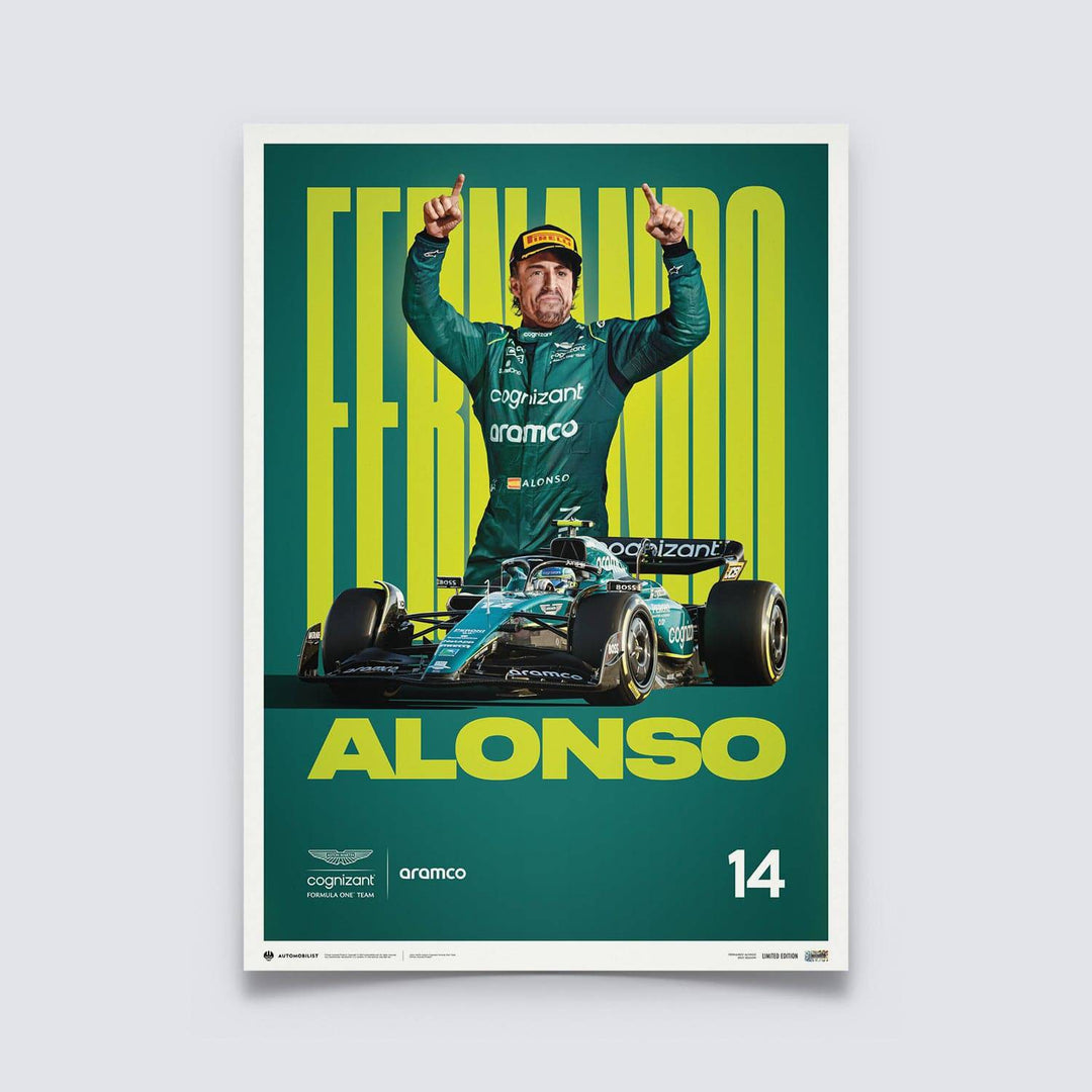 Aston Martin F1 - Fernando Alonso - 2023 | Edition of 750 - Poster - Fueler™ 