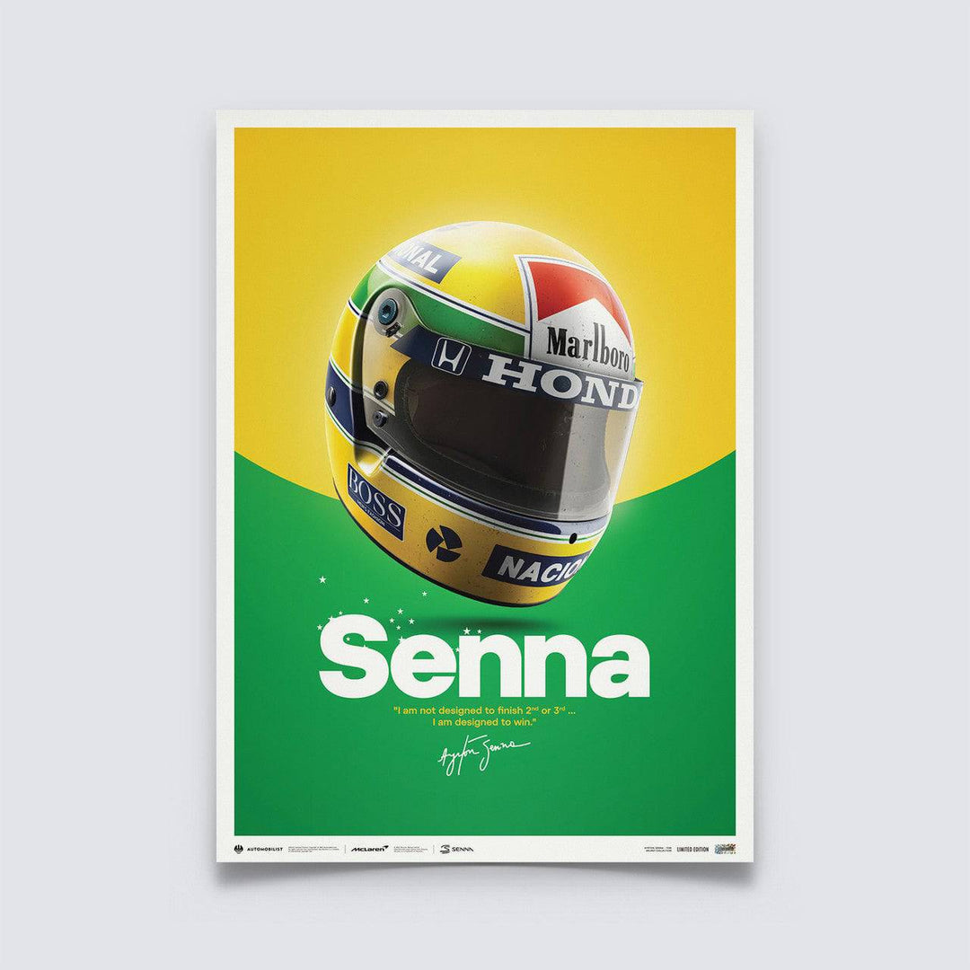 McLaren MP4/4 - Ayrton Senna - Helmet - 35th Anniversary - 1988 | Edition of 200 - McLaren F1 - Fueler™ - PROD01004267 - fueler.store - Poster