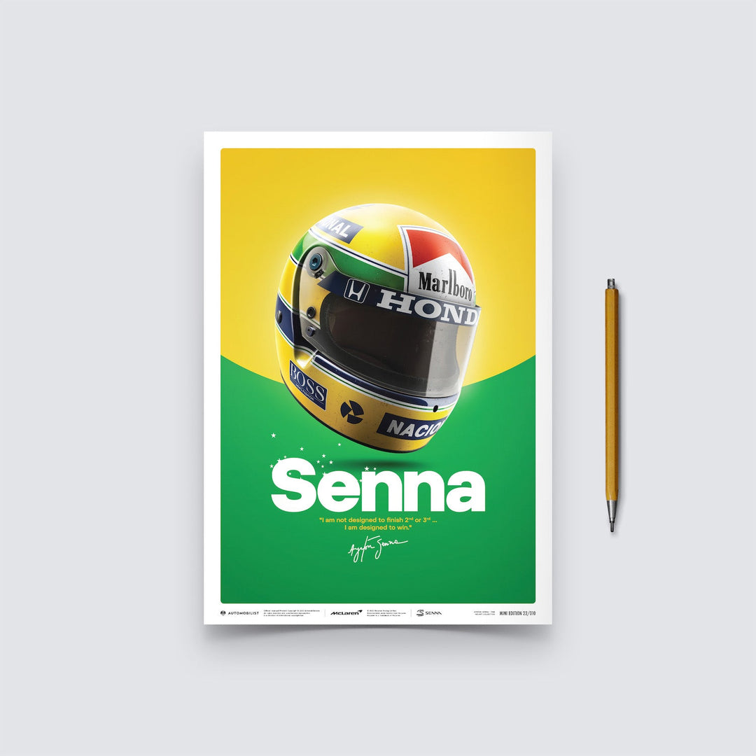 McLaren MP4/4 - Ayrton Senna - Helmet - 35th Anniversary - 1988 | Mini edition - McLaren F1 - Fueler™ - PROD01004269 - fueler.store - Poster