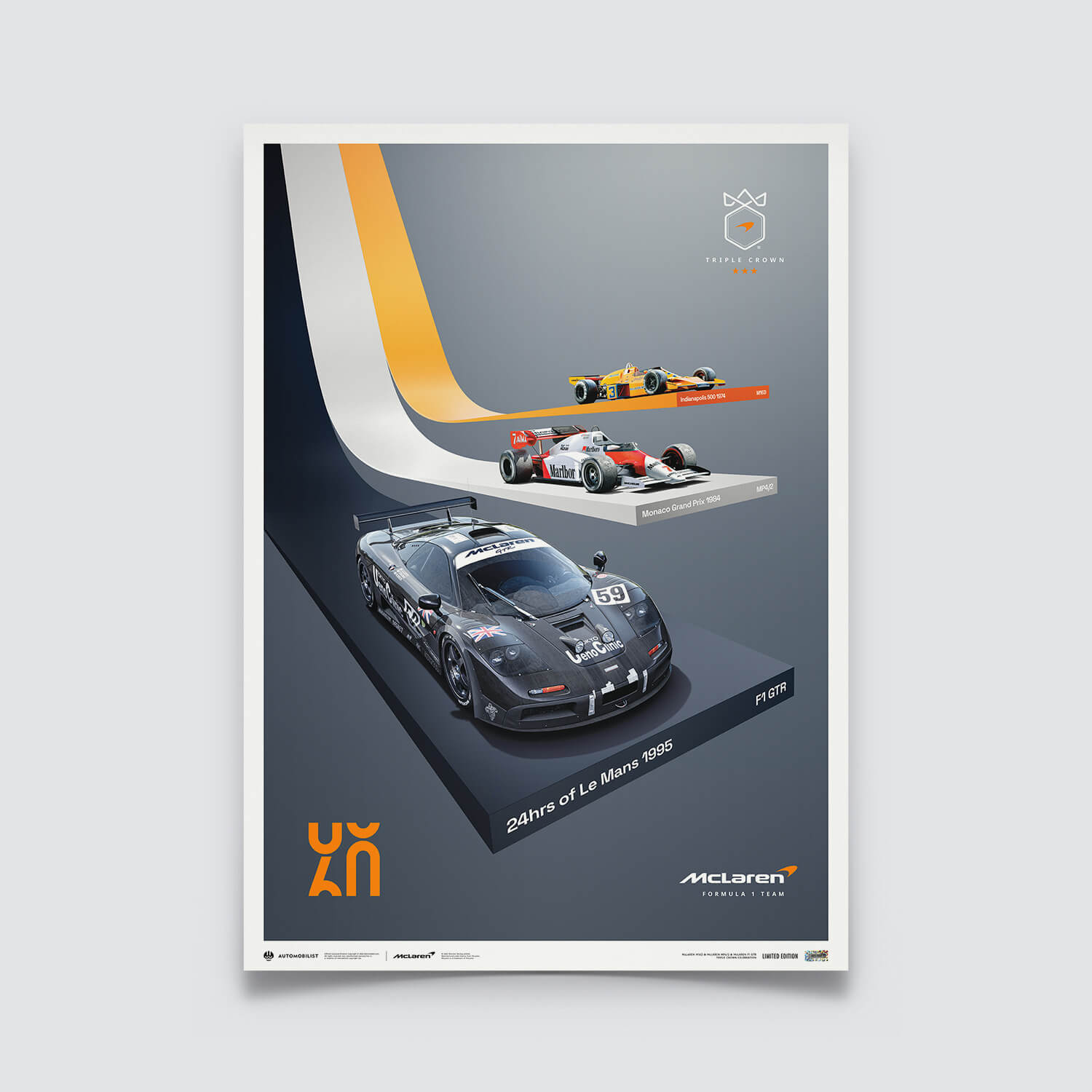 McLaren Racing - The Triple Crown - 60th Anniversary - McLaren F1 - Fueler™ - PROD01004418 - fueler.store - Poster