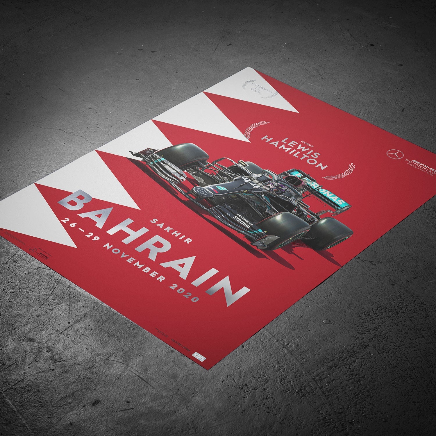 Lewis Hamilton - Bahrain - 2020 Artwork | Collector's Edition - Mercedes-AMG Petronas - Fueler™ - PROD01001827 - fueler.store - Poster