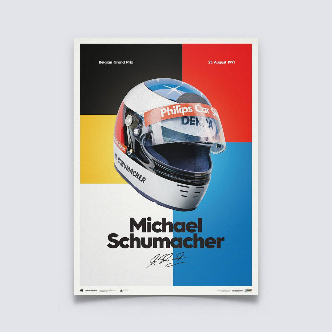 Michael Schumacher - Michael Schumacher - Helmet - 1991 | Edition of 200 - Poster - Fueler™ 