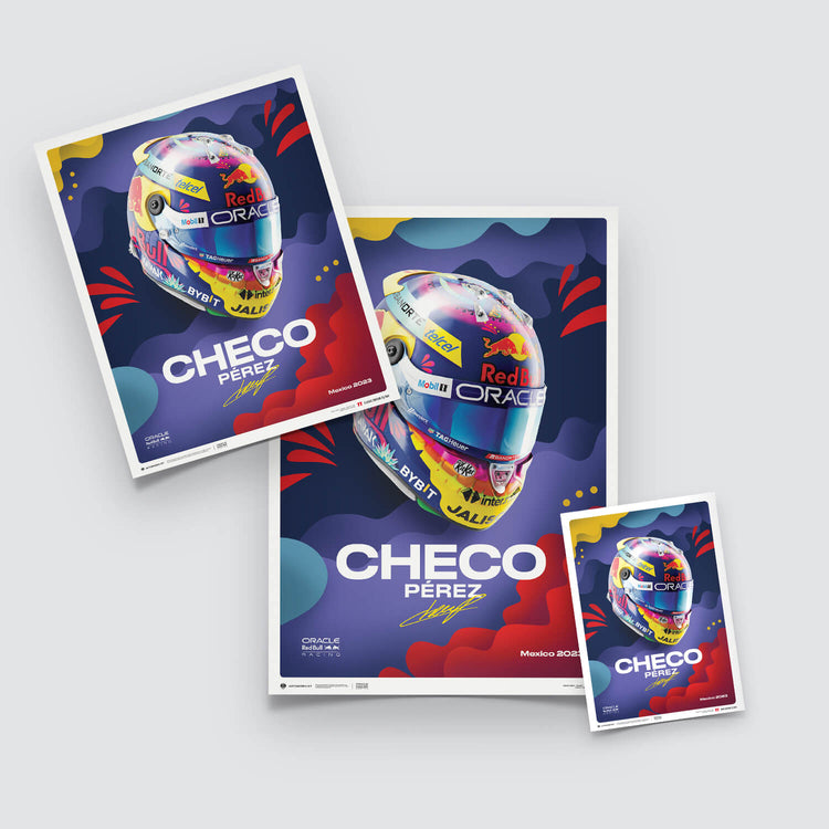 Red Bull Racing - Sergio Perez - Helmet - Mexican Grand Prix - 2023 - Poster - Fueler™ 